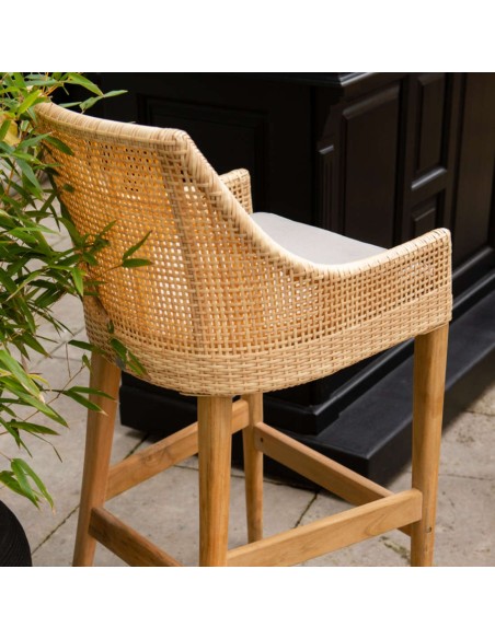 Tabouret de bar en résine Sao Paulo - siège en rotin outdoor KOK