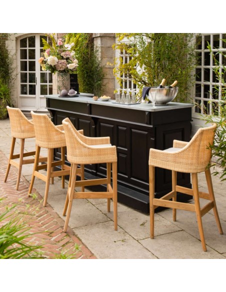 Sao Polo outdoor bar stool in synthetic rattan w/o cushion