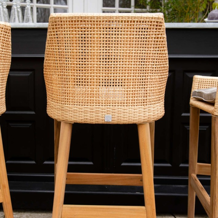 Sao Polo outdoor bar stool in synthetic rattan w/o cushion