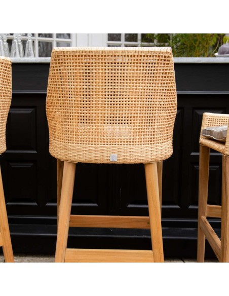 Sao Polo outdoor bar stool in synthetic rattan w/o cushion