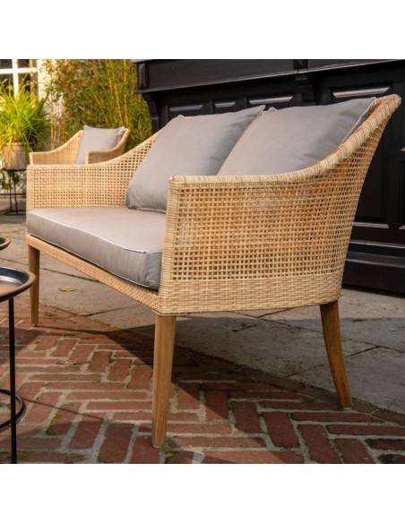 Sao Polo outdoor sofa in synthetic rattan with cushion