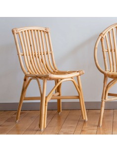 Chaise en rotin vintage MAGALIE vue de 3/4 2