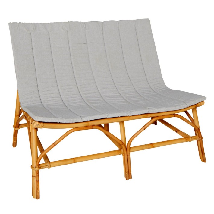 Banquette en rotin vintage DAVID avec option coussin