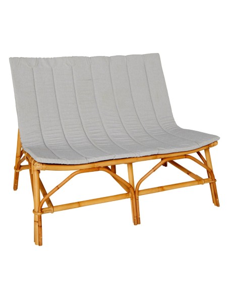 Banquette en rotin vintage DAVID avec option coussin Banquette en rotin vintage DAVID avec option coussin