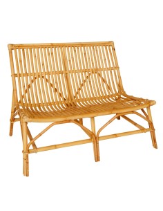 Banquette en rotin vintage DAVID vue de 3/4