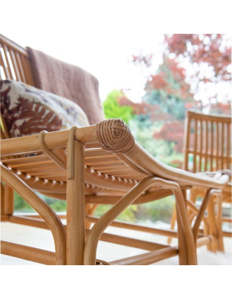 Zoom banquette en rotin vintage DAVID Zoom banquette en rotin vintage DAVID