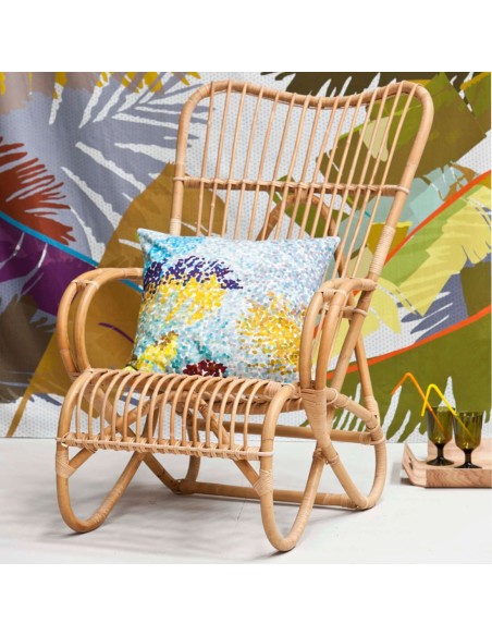 Ambiance cocooning fauteuil en rotin haut dossier MARLENE Ambiance cocooning fauteuil en rotin haut dossier MARLENE
