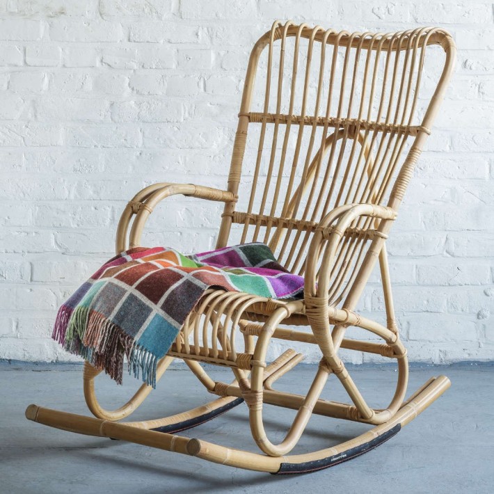 Marlène vintage rattan rocking chair