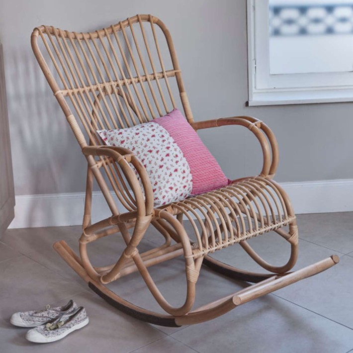 Marlène vintage rattan rocking chair