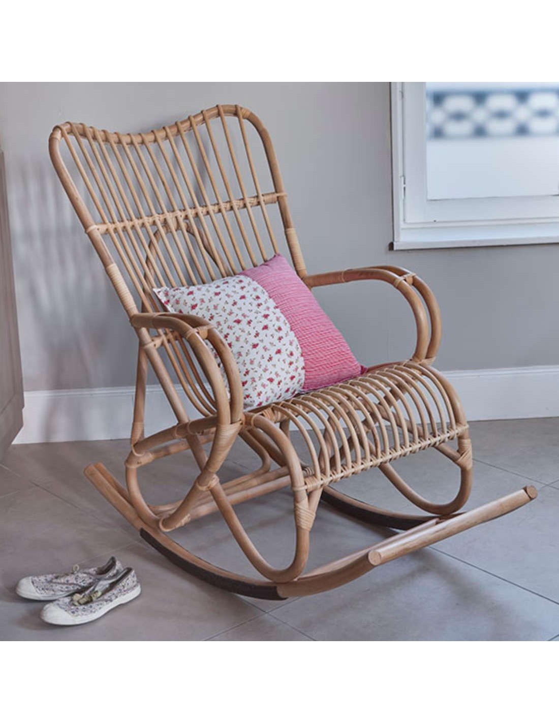 Marlène vintage rattan rocking chair