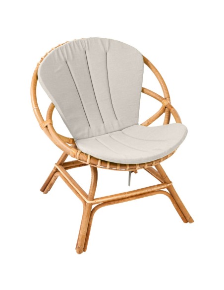 Fauteuil rotin coquille Brigitte en canne naturelle de chez KOK Maison avec option coussin