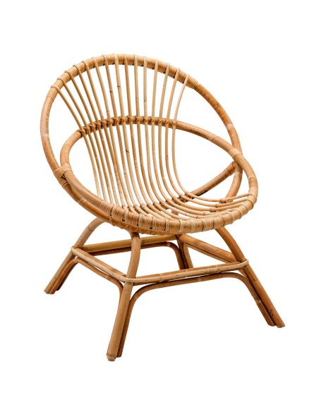 Brigitte vintage rattan armchair "coquille" style