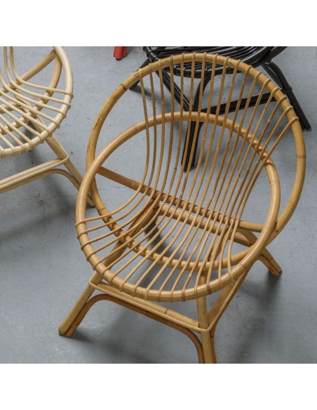 Vintage rattan chair sales
