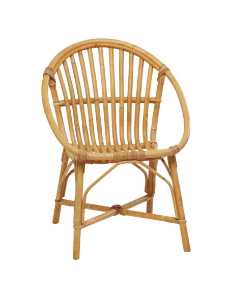 Fauteuil en rotin naturel vintage Bruno de chez KOK MAISON