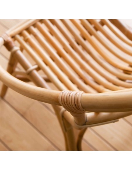 Fauteuil en rotin naturel vintage Bruno de chez KOK MAISON vue de dessus