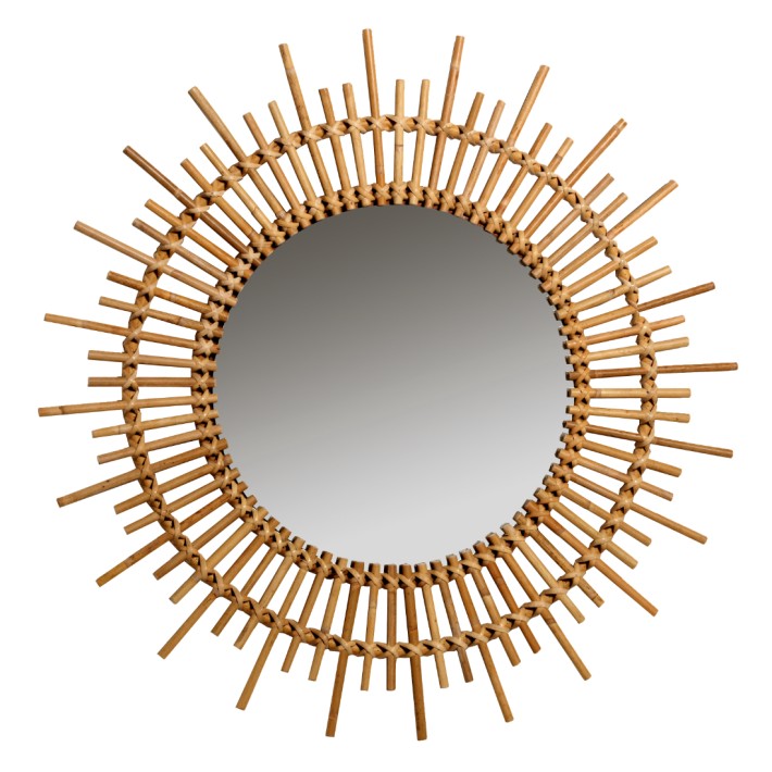 Miroir rotin naturel vintage Planète