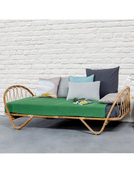 Corbeille 90x190 vintage rattan bed