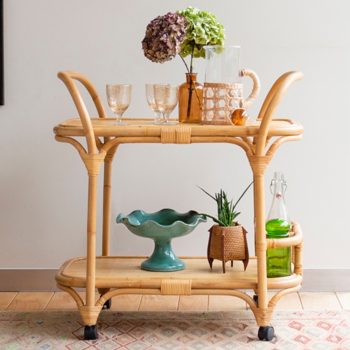 Maggie Vintage rattan trolley