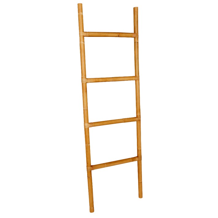Vintage rattan ladder and towel rack Gilles