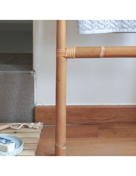 Vintage rattan ladder and towel rack Gilles