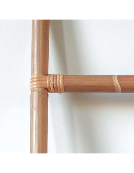 Vintage rattan ladder and towel rack Gilles