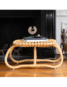 Repose-pied en rotin de la collection Boucle 2