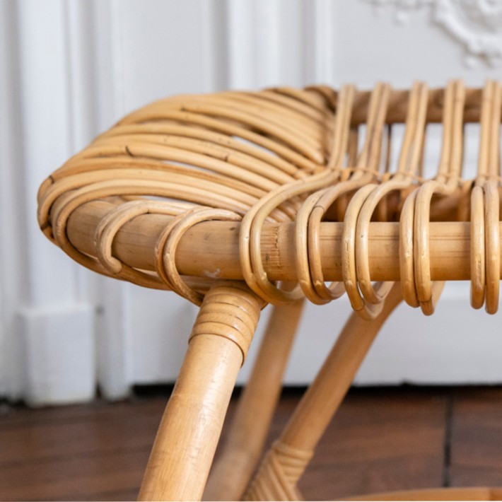 Small wicker footstool deals