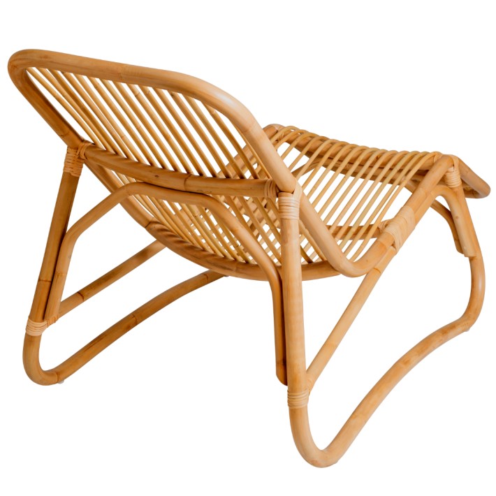 Chaise longue rotin naturel Baia vue de dos