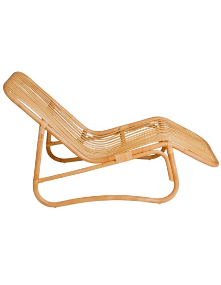 Chaise longue rotin naturel Baia vue de profil