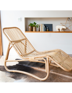 Chaise longue rotin naturel Baia 2