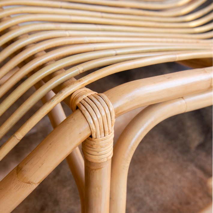 Chaise longue rotin naturel Baia zoom ligature