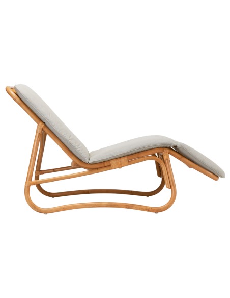 Coussin pour chaise longue rotin naturel Baia vue de profil