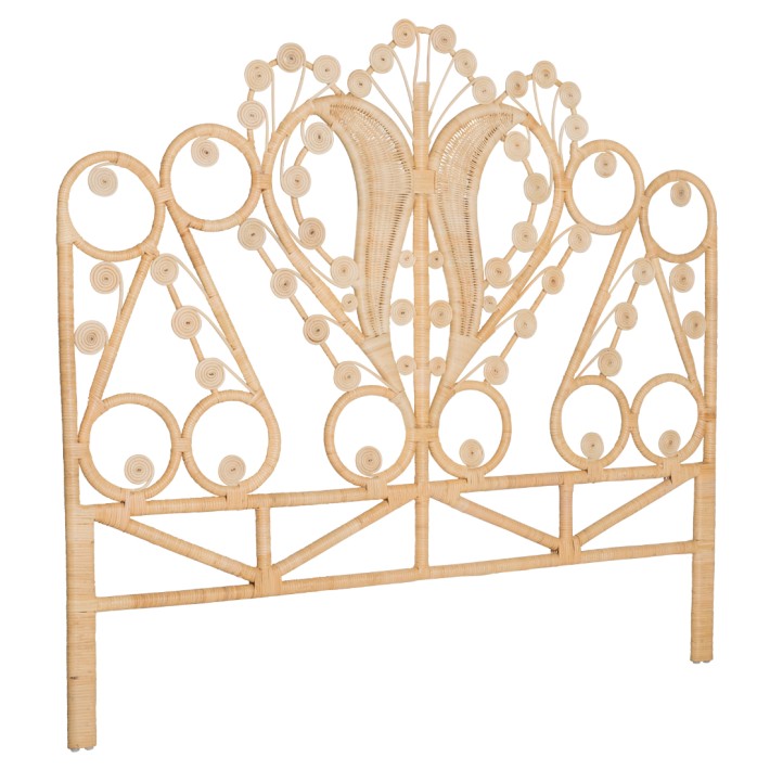 Tête de lit rotin naturel MAHARAJA vue 3/4