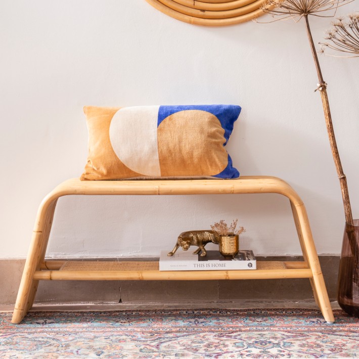 Riviera bench in natural rattan from Kok Maison