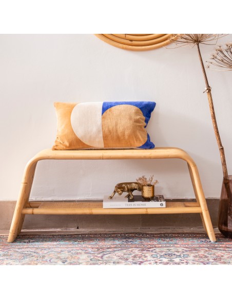 Riviera bench in natural rattan from Kok Maison