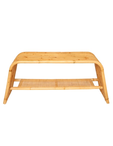 Boucle rattan footstool