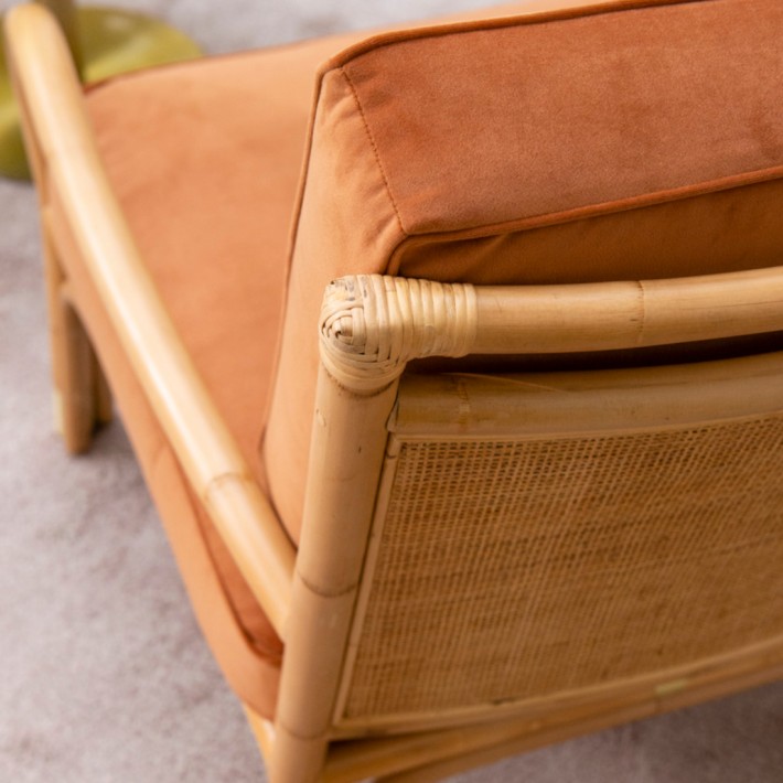 Zoom back 2-seater rattan armchair Riviera