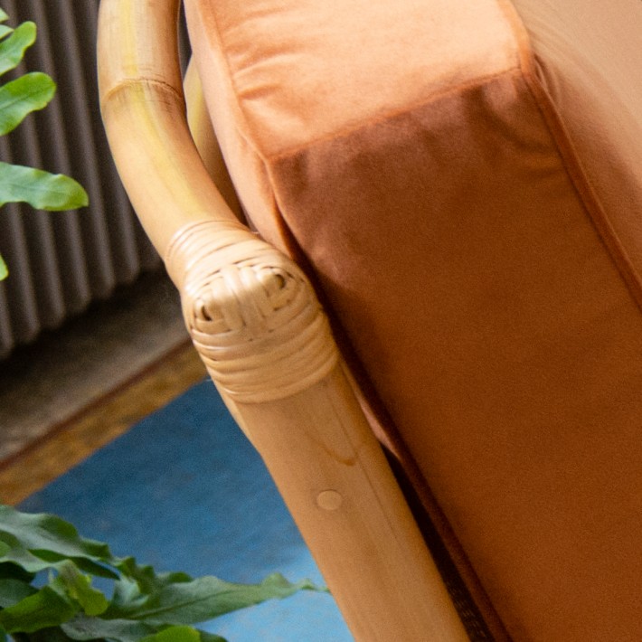 Zoom ligature fauteuil en rotin 2 places Riviera