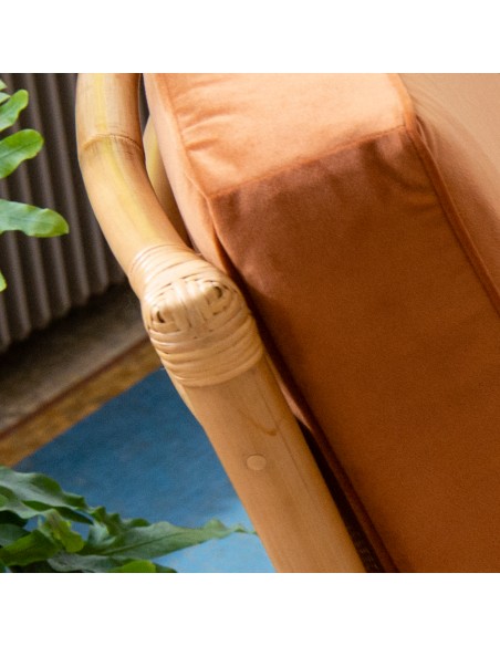 Zoom ligature fauteuil en rotin 2 places Riviera