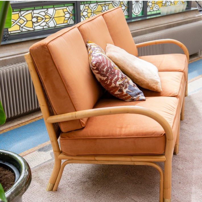 Ambiance 3-seater rattan sofa Riviera collection by Kok maison side view