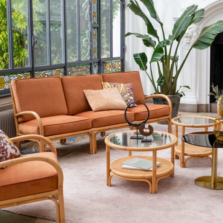 Ambiance canapé en rotin 3 places collection Riviera par kok maison
