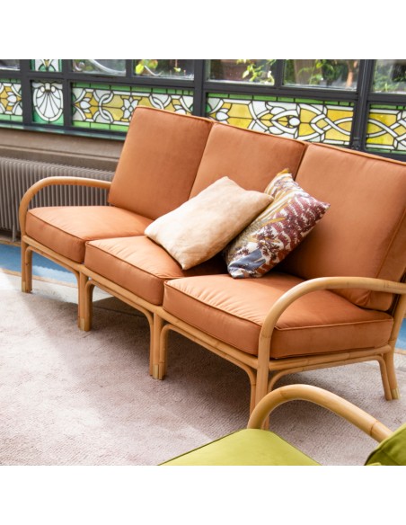 Zoom ambiance rattan sofa 3 seater Riviera collection by kok maison