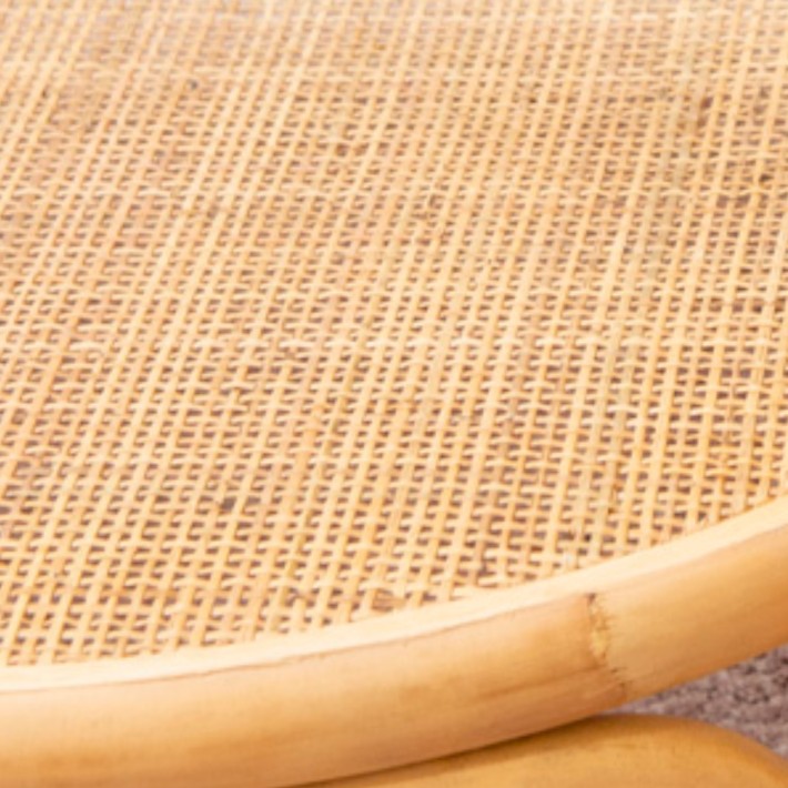 Zoom under tray do caning rattan coffee table 50cm collection Riviera by Kok maison side view