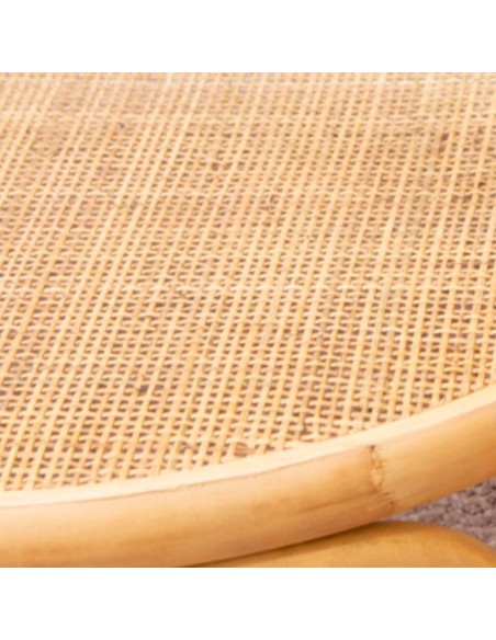 Zoom under tray do caning rattan coffee table 50cm collection Riviera by Kok maison side view