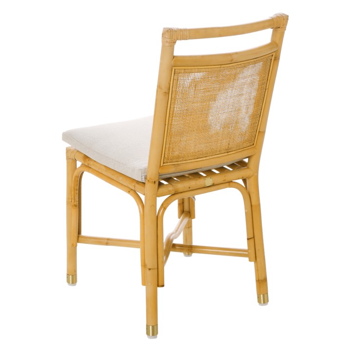 Chaise ne rotin cousin lin collection Riviera vue de dos