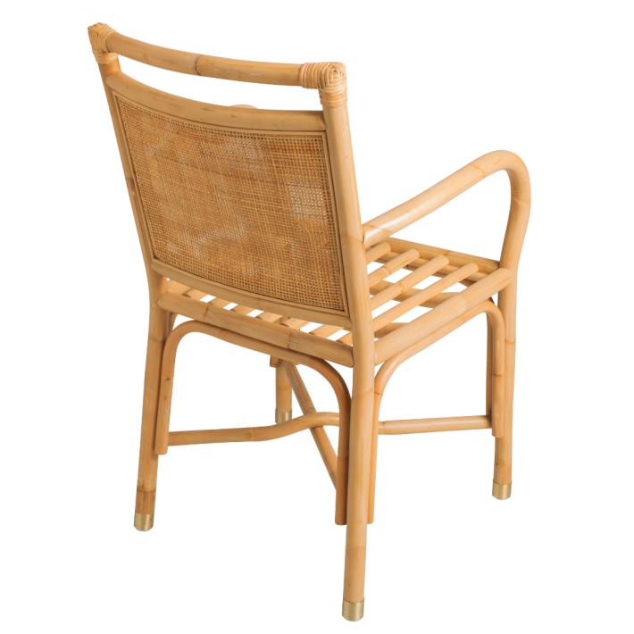 Structure of rattan armchair Riviera collection by Kok maison back view