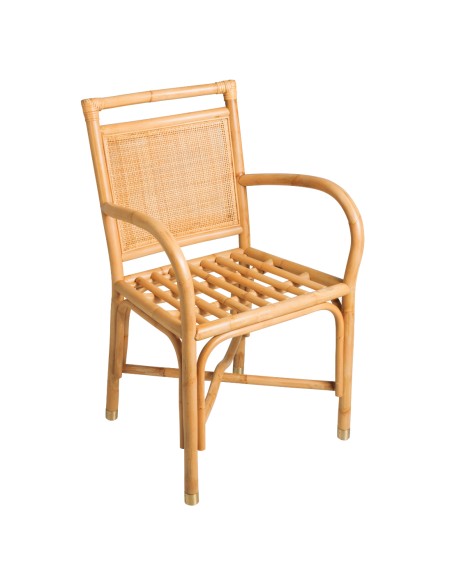 Rattan table armchair structure Riviera collection by Kok maison view 3/4