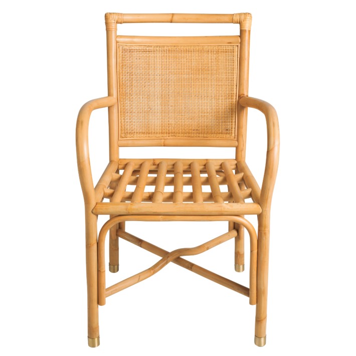 Structure fauteuil de table en rotin collection Riviera par Kok maison vue de face