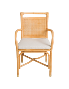 Rattan table armchair Riviera collection linen cushion by Kok maison