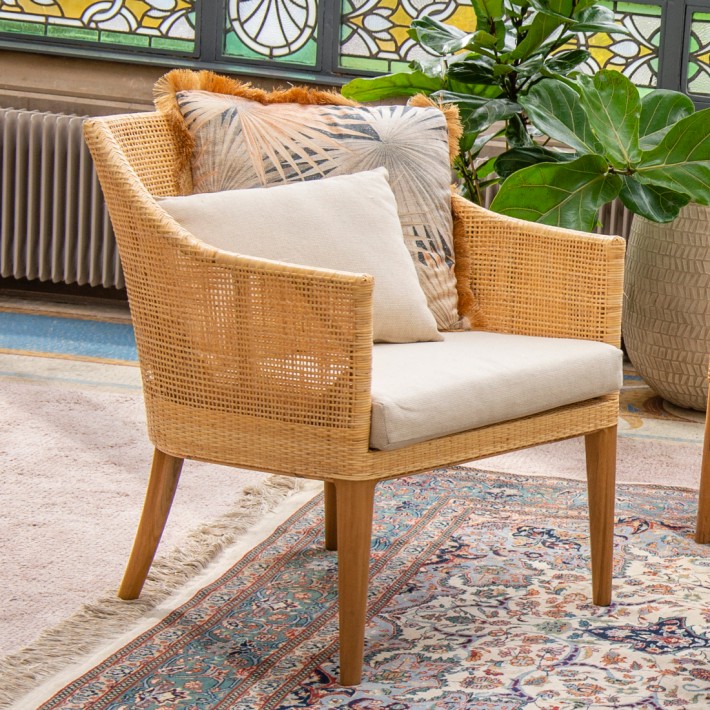 Ambiance fauteuil cannage rotin collection Saïgon chez kok maison